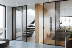 Decentne zatienené sklo; dvere Ideanet s vnútornou kovovou sieťou a posuvným systémom (JAP FUTURE)