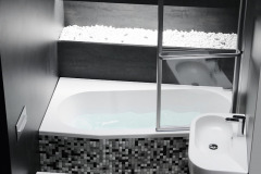 Excentrické vane Polysan so zosilneným dnom a dokonale hladkým povrchom majú nadčasový dizajn. Umožňujú pohodlné kúpanie a zároveň šetria miesto, www.sapho-kupelne.sk