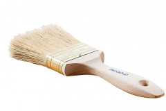 Pripravte si plochý štetec, brúsnu hubku, paličku na miešanie a samozrejme farby: voskový olej na drevo a farbu na kov 2v1, prípadne aj univerzálnu farbu na kovovú nohu stola